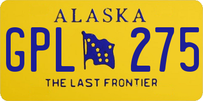 AK license plate GPL275