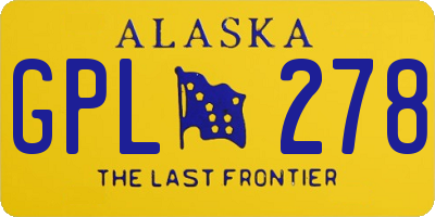 AK license plate GPL278