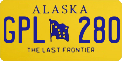 AK license plate GPL280