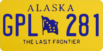 AK license plate GPL281
