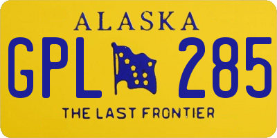AK license plate GPL285