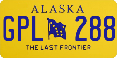 AK license plate GPL288