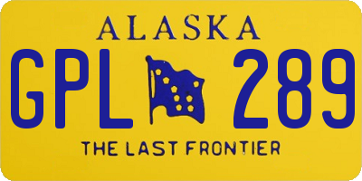 AK license plate GPL289