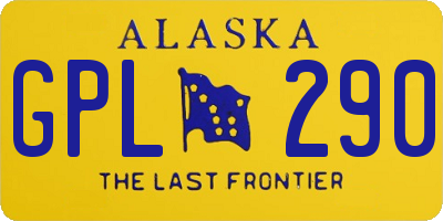 AK license plate GPL290