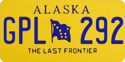 AK license plate GPL292