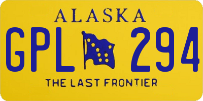 AK license plate GPL294