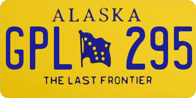 AK license plate GPL295