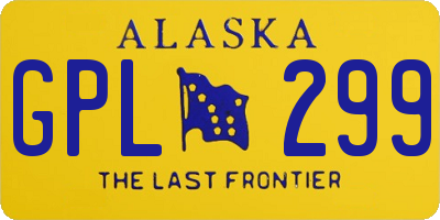 AK license plate GPL299