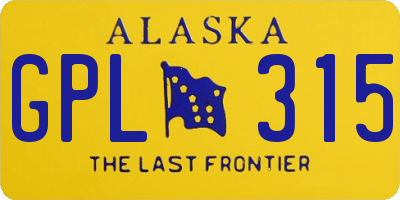 AK license plate GPL315
