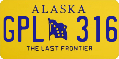 AK license plate GPL316