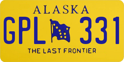 AK license plate GPL331