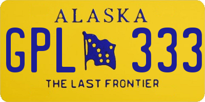 AK license plate GPL333