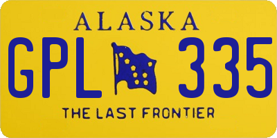 AK license plate GPL335