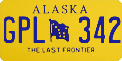 AK license plate GPL342