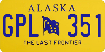 AK license plate GPL351