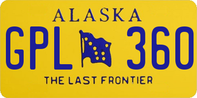 AK license plate GPL360