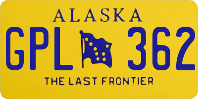 AK license plate GPL362
