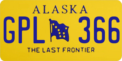 AK license plate GPL366