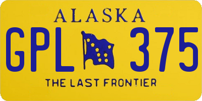 AK license plate GPL375