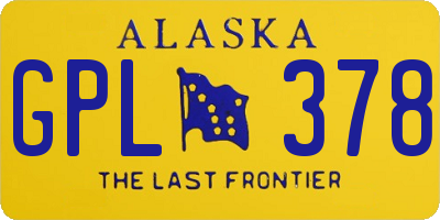 AK license plate GPL378