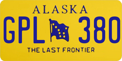 AK license plate GPL380