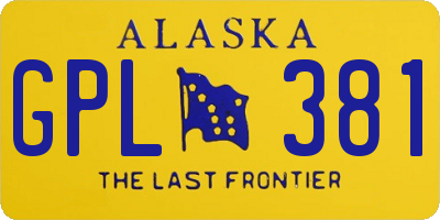 AK license plate GPL381