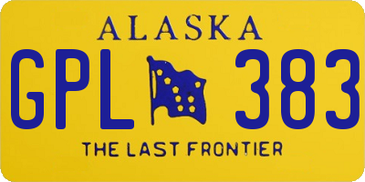 AK license plate GPL383