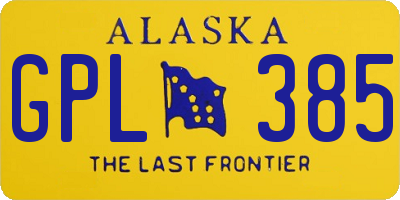 AK license plate GPL385