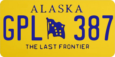 AK license plate GPL387