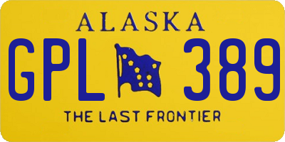 AK license plate GPL389