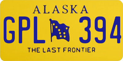 AK license plate GPL394