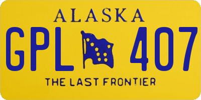 AK license plate GPL407