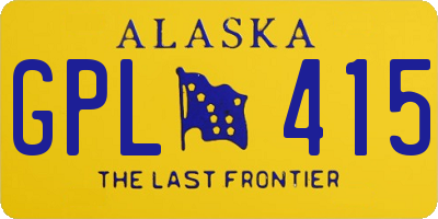 AK license plate GPL415