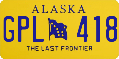 AK license plate GPL418