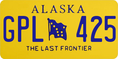 AK license plate GPL425