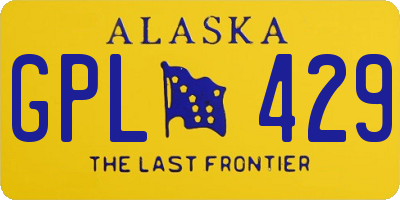 AK license plate GPL429