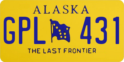 AK license plate GPL431