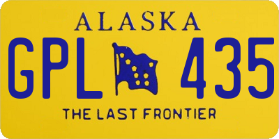 AK license plate GPL435