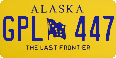 AK license plate GPL447