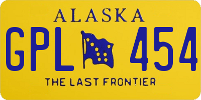 AK license plate GPL454