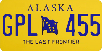 AK license plate GPL455