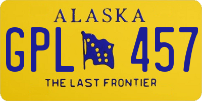 AK license plate GPL457