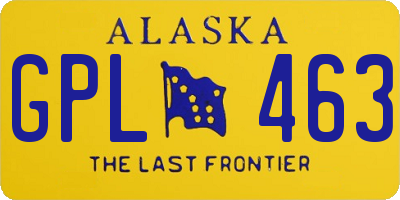 AK license plate GPL463