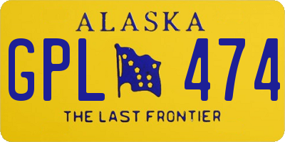 AK license plate GPL474