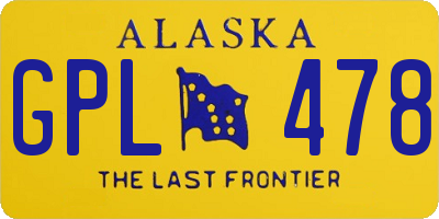 AK license plate GPL478