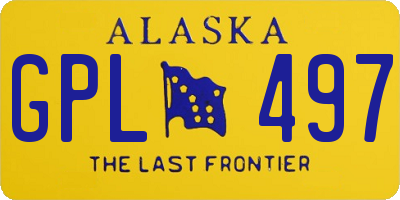 AK license plate GPL497