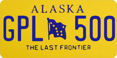 AK license plate GPL500
