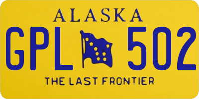 AK license plate GPL502