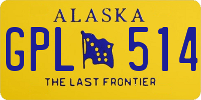 AK license plate GPL514