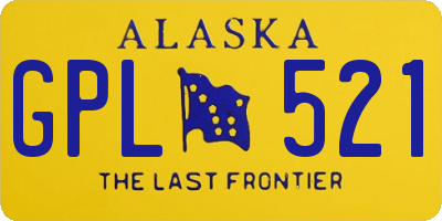 AK license plate GPL521